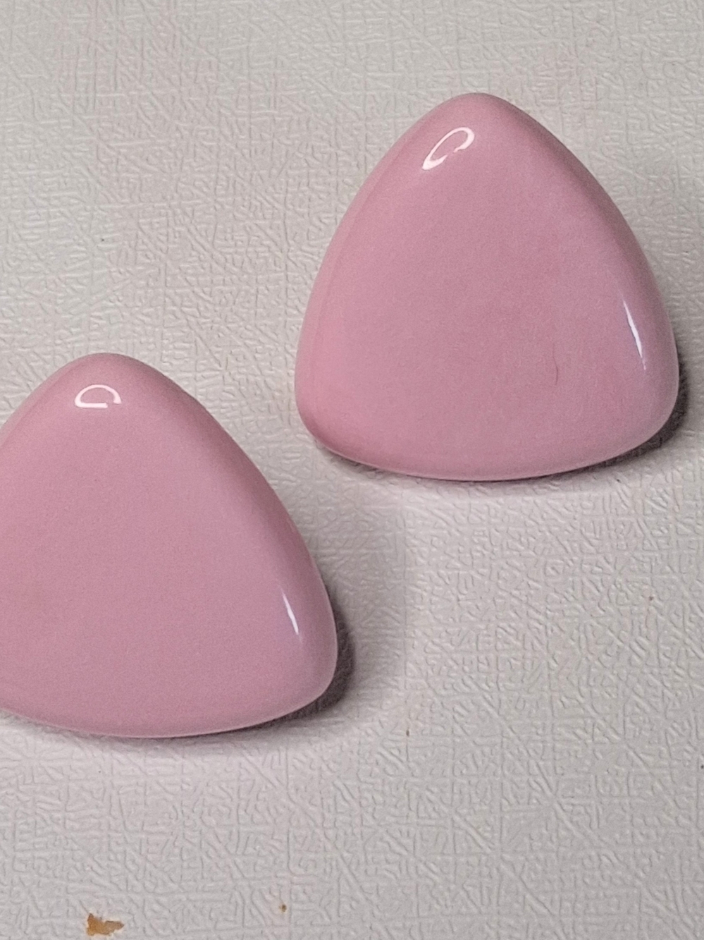 Soft Pink Triangle Post Earrings